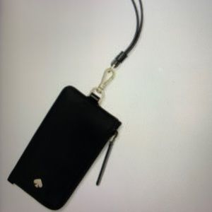 Kate Spade Jae Lanyard in Black nylon material.